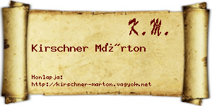 Kirschner Márton névjegykártya